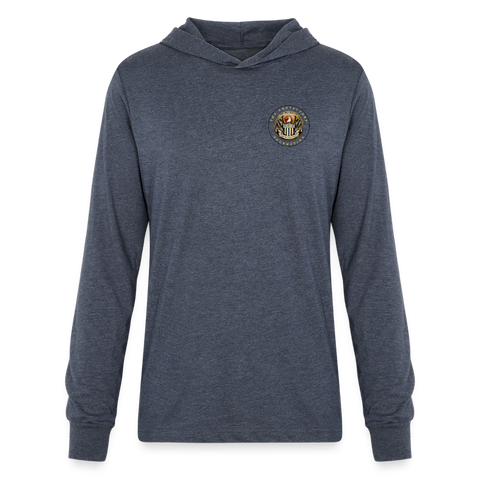 Unisex Long Sleeve Hoodie Shirt - heather navy